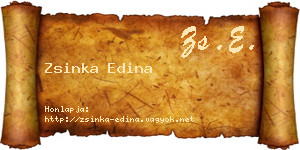 Zsinka Edina névjegykártya