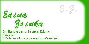 edina zsinka business card